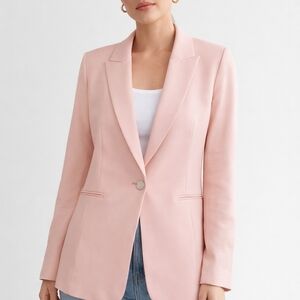 Tahari Arthur S. Levine Women's Pale Pink One Button Blazer Jacket Sz 14